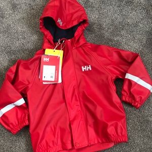 NWT Helly Hansen fleece lined toddler fall rain jacket